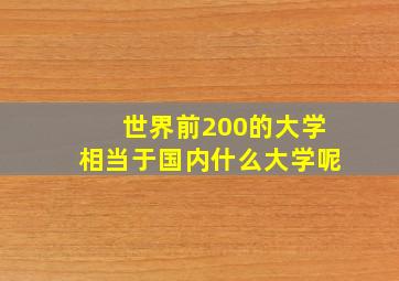 世界前200的大学相当于国内什么大学呢