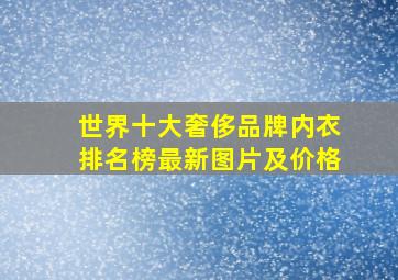 世界十大奢侈品牌内衣排名榜最新图片及价格