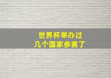 世界杯举办过几个国家参赛了