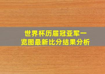 世界杯历届冠亚军一览图最新比分结果分析