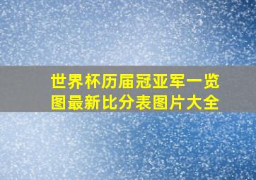 世界杯历届冠亚军一览图最新比分表图片大全