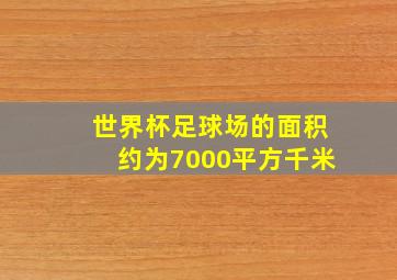 世界杯足球场的面积约为7000平方千米