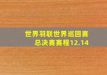 世界羽联世界巡回赛总决赛赛程12.14