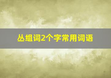 丛组词2个字常用词语