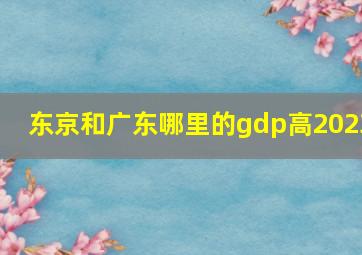 东京和广东哪里的gdp高2023