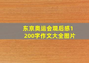 东京奥运会观后感1200字作文大全图片