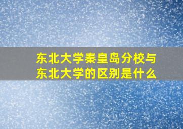 东北大学秦皇岛分校与东北大学的区别是什么