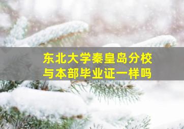 东北大学秦皇岛分校与本部毕业证一样吗