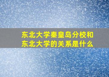 东北大学秦皇岛分校和东北大学的关系是什么