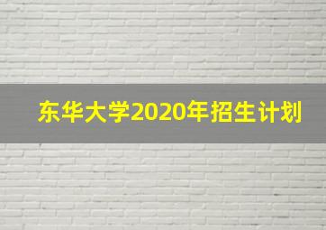 东华大学2020年招生计划