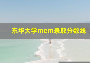 东华大学mem录取分数线