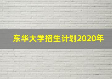 东华大学招生计划2020年