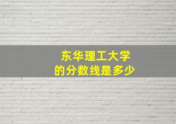 东华理工大学的分数线是多少