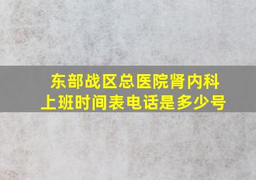 东部战区总医院肾内科上班时间表电话是多少号