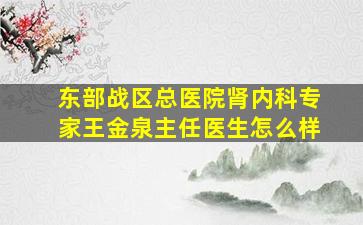 东部战区总医院肾内科专家王金泉主任医生怎么样