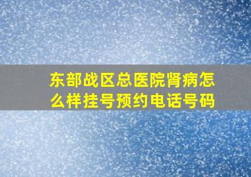 东部战区总医院肾病怎么样挂号预约电话号码