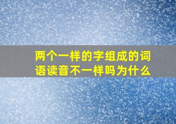 两个一样的字组成的词语读音不一样吗为什么