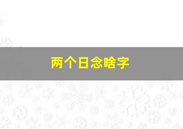 两个日念啥字