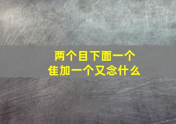 两个目下面一个隹加一个又念什么