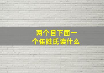 两个目下面一个隹姓氏读什么