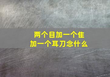 两个目加一个隹加一个耳刀念什么