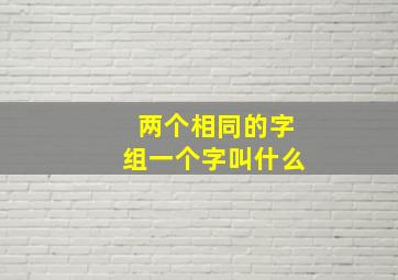 两个相同的字组一个字叫什么