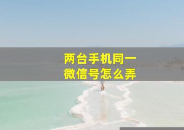 两台手机同一微信号怎么弄