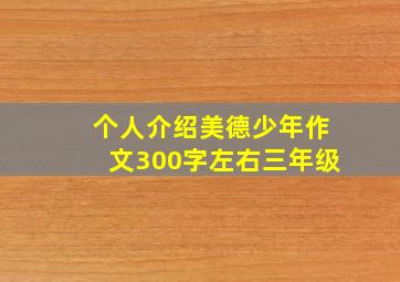 个人介绍美德少年作文300字左右三年级