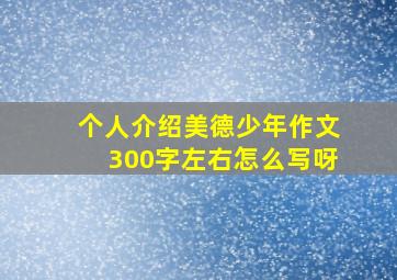 个人介绍美德少年作文300字左右怎么写呀