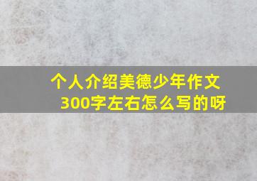 个人介绍美德少年作文300字左右怎么写的呀