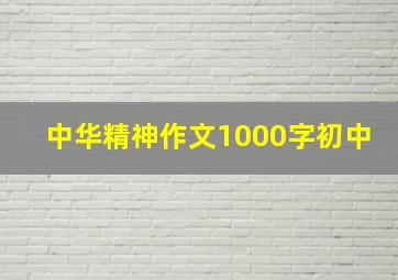 中华精神作文1000字初中