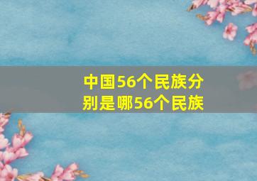 中国56个民族分别是哪56个民族