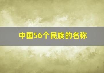 中国56个民族的名称