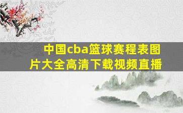 中国cba篮球赛程表图片大全高清下载视频直播