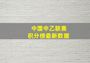 中国中乙联赛积分榜最新数据