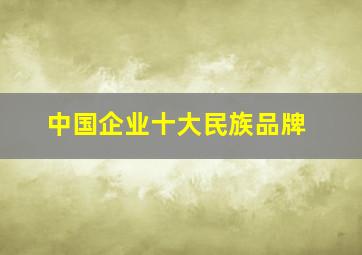 中国企业十大民族品牌