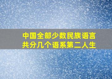 中国全部少数民族语言共分几个语系第二人生