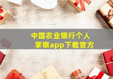 中国农业银行个人掌银app下载官方