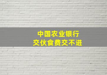 中国农业银行交伙食费交不进