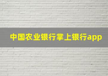 中国农业银行掌上银行app