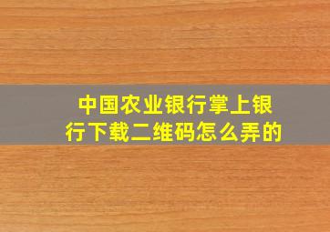 中国农业银行掌上银行下载二维码怎么弄的