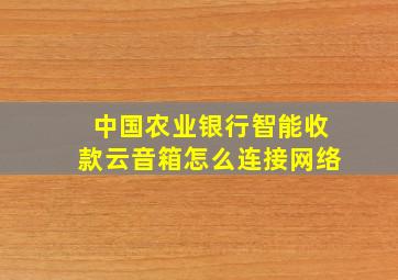 中国农业银行智能收款云音箱怎么连接网络