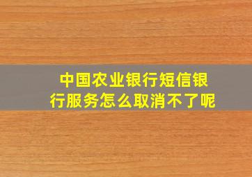 中国农业银行短信银行服务怎么取消不了呢