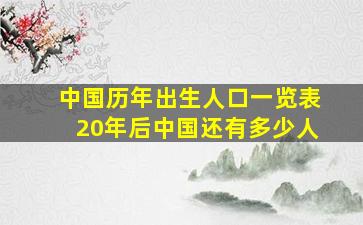 中国历年出生人口一览表20年后中国还有多少人