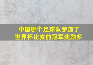 中国哪个足球队参加了世界杯比赛的冠军奖励多