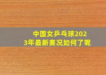 中国女乒乓球2023年最新赛况如何了呢