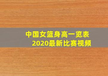 中国女篮身高一览表2020最新比赛视频