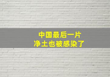 中国最后一片净土也被感染了