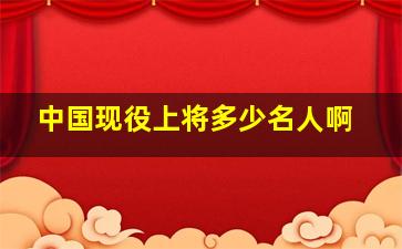 中国现役上将多少名人啊