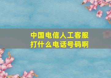 中国电信人工客服打什么电话号码啊